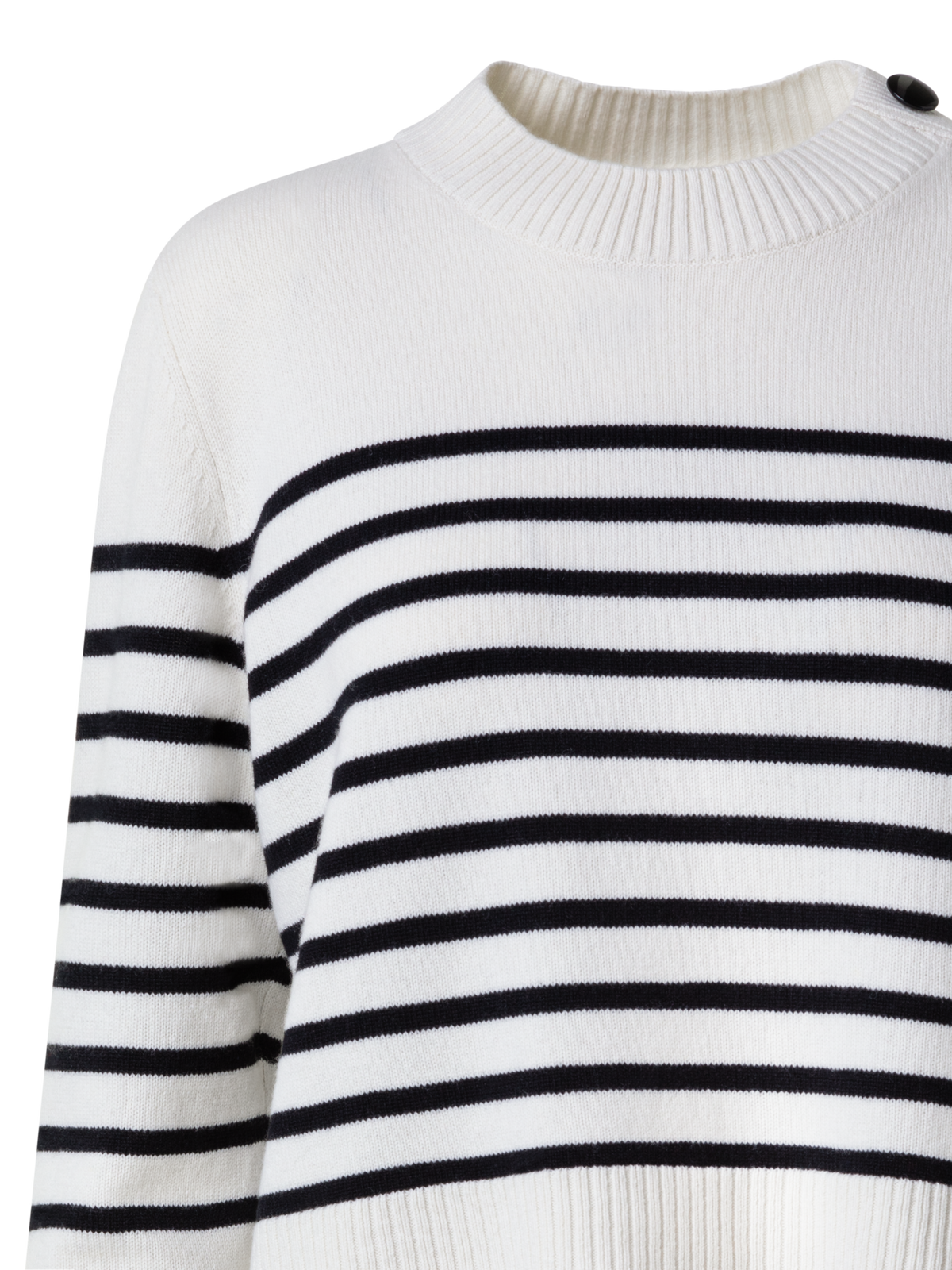 Designer Gestreifter Boxy-Pullover aus Merino-Kaschmir - Bunt - Ecru - Weiss