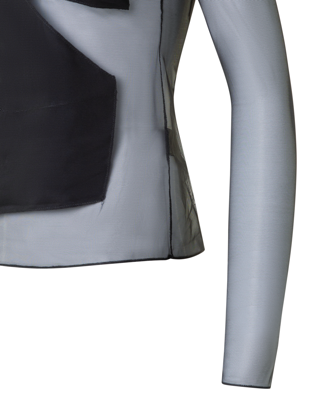 Designer Transparentes Top mit Zigzag-Detail - Schwarz