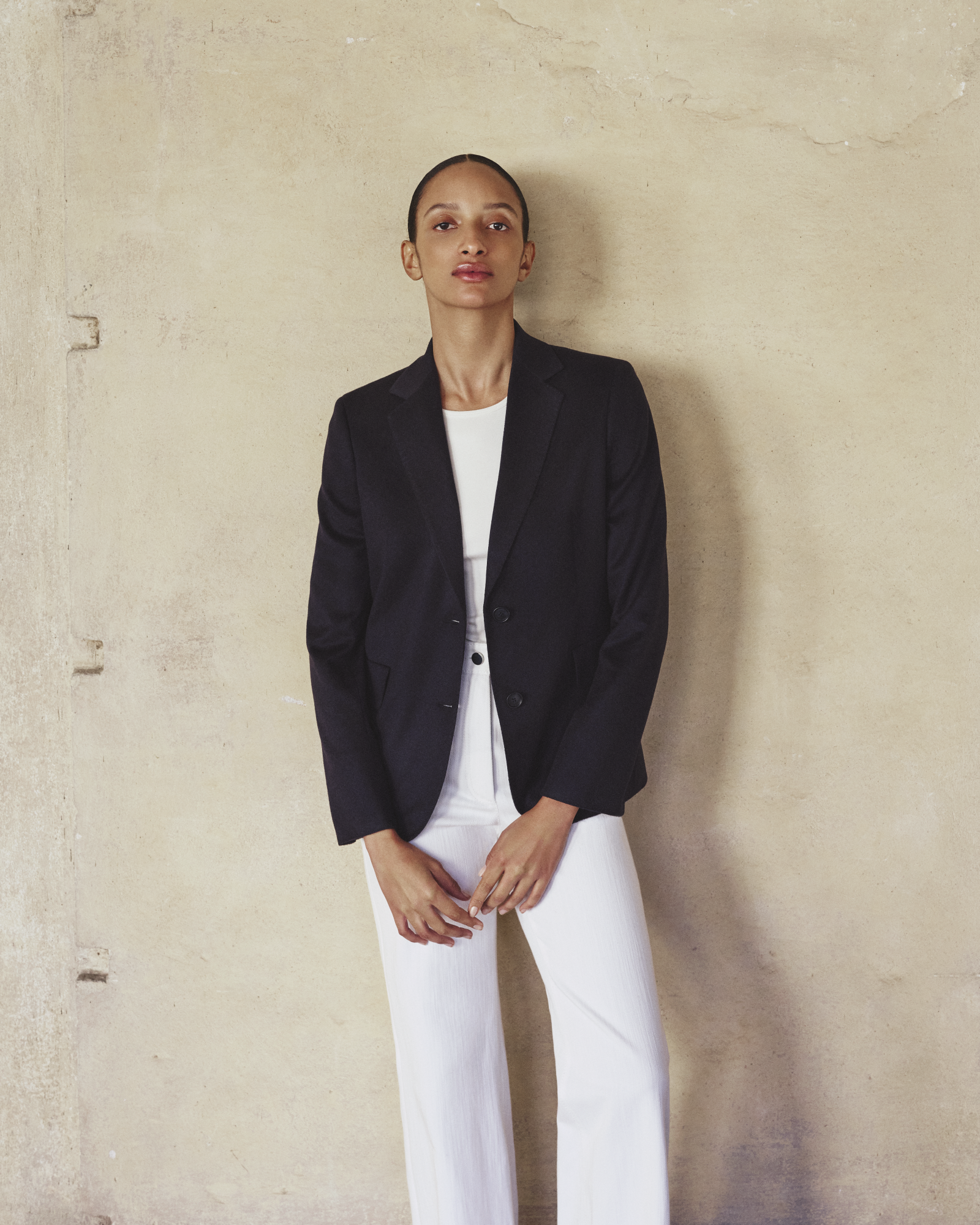 Designer Blazer aus reinem Kaschmir Doubleface - Dunkelblau - Blau 