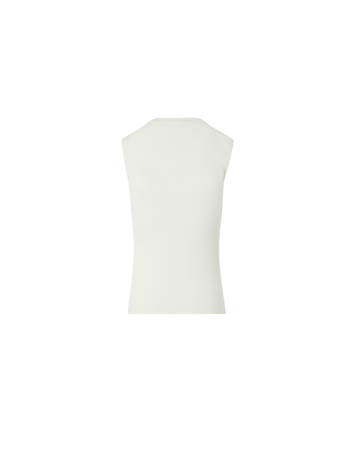 Designer Ärmelloses Strickoberteil aus Seidenstretch - Ecru
