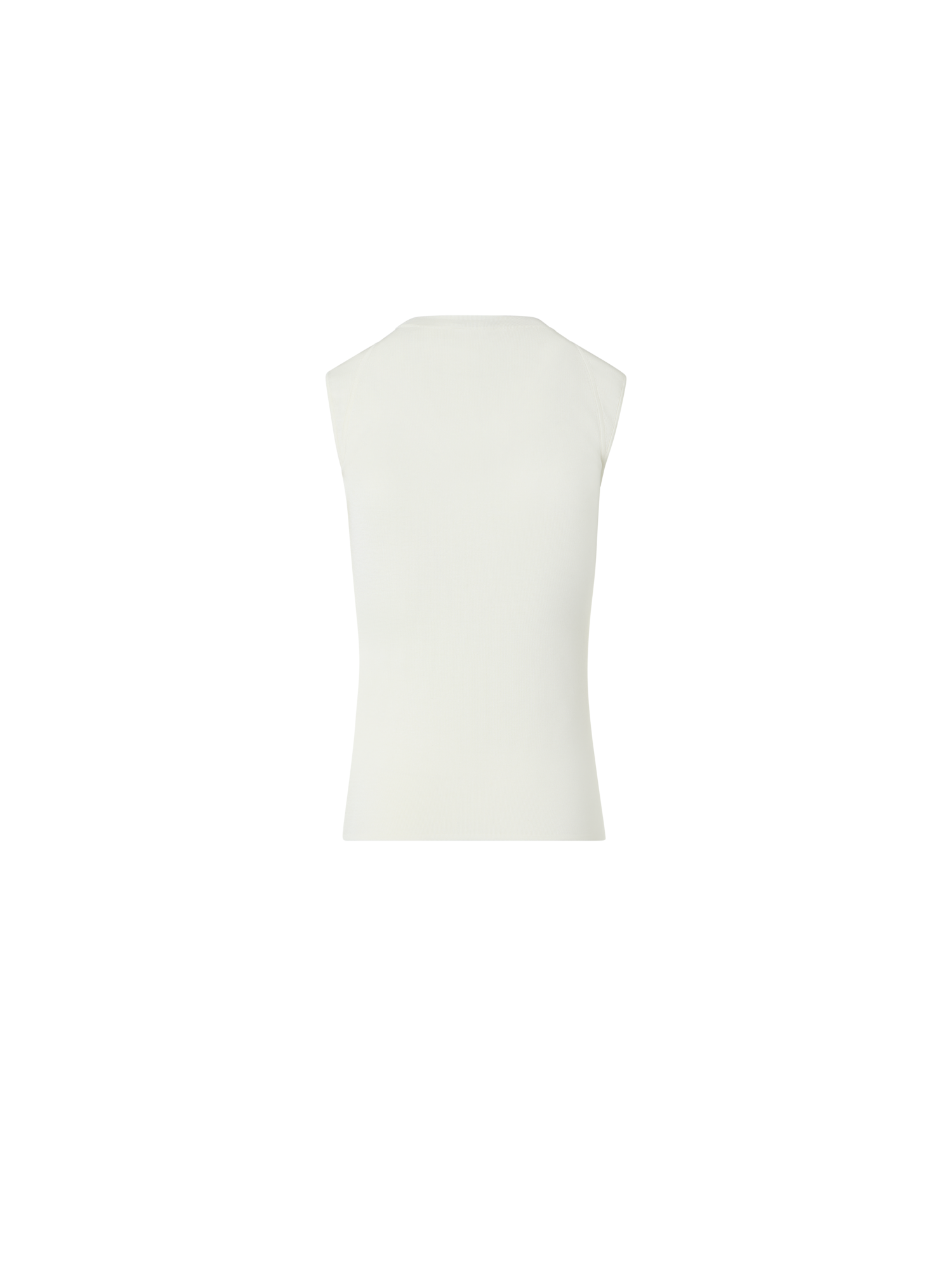 Designer Ärmelloses Strickoberteil aus Seidenstretch - Ecru