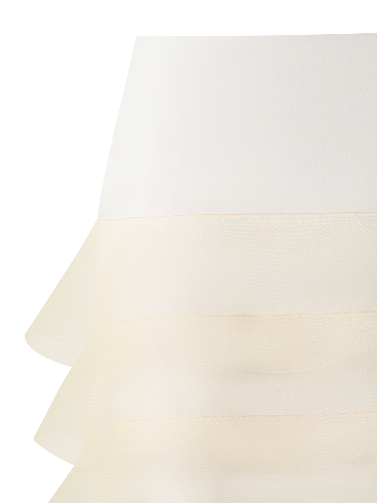 Designer Kurzer Bleistiftrock mit Tüll-Wellen - Ecru - Weiss