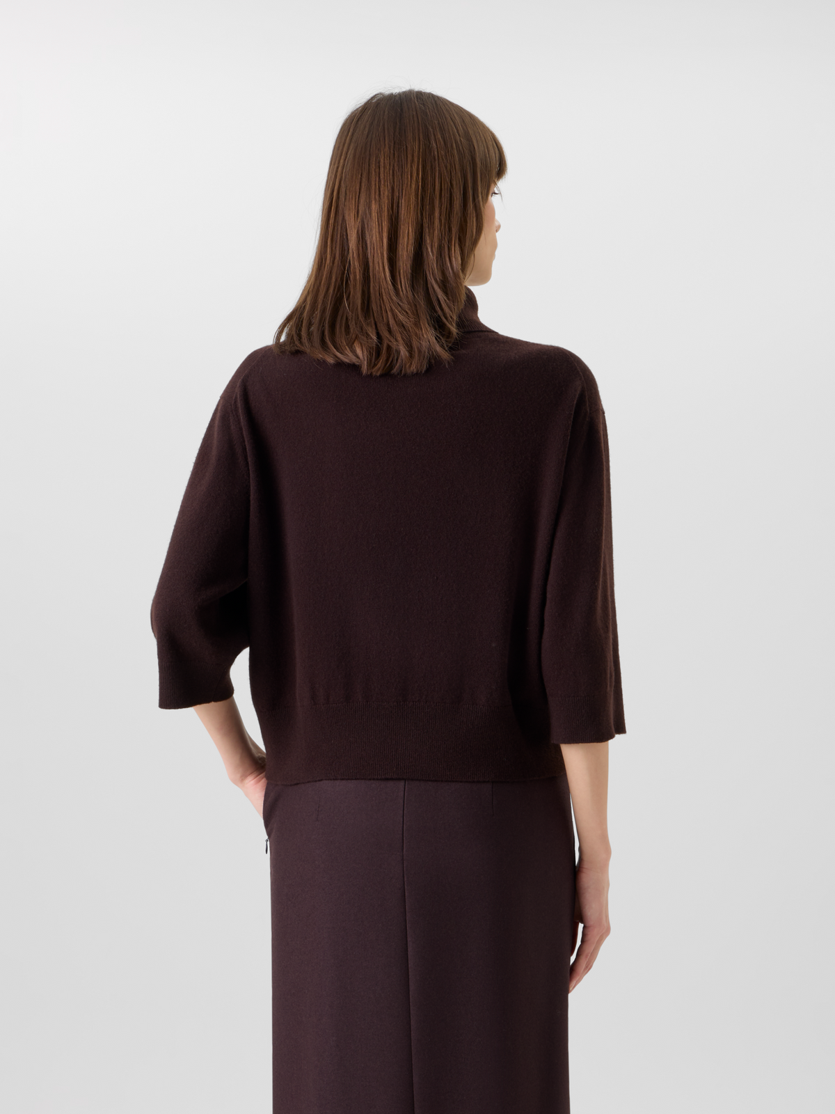 Designer Rollkragenpullover aus Kaschmir - Braun 