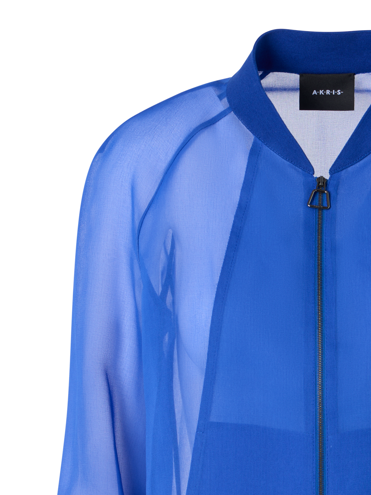 Designer Harina leichter Blouson aus Seidenorganza - Blau