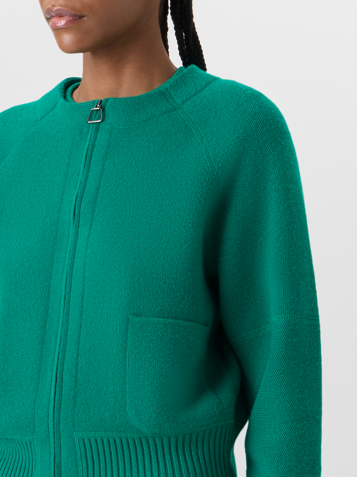 Designer Strickjacke aus Kaschmir-Piqué - Grün 