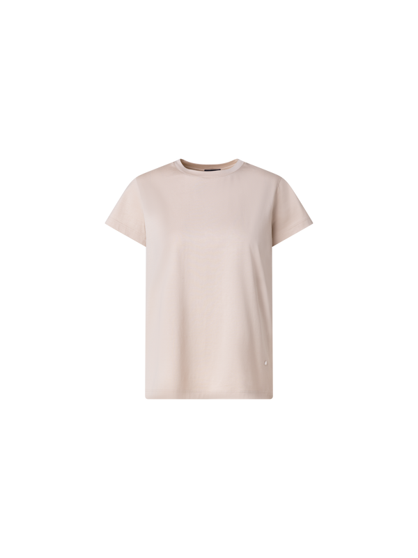 Designer T-Shirt aus Baumwoll-Jersey - Beige