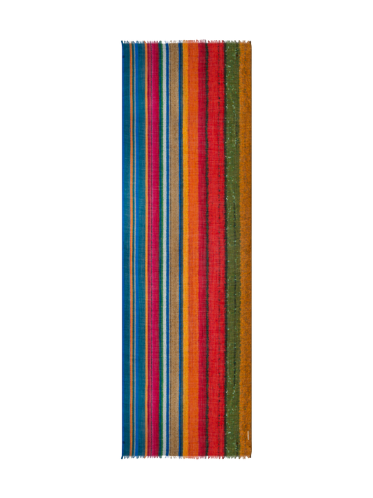 Designer Kaschmirseidenschal mit Wind Turbine Druck - Bunt