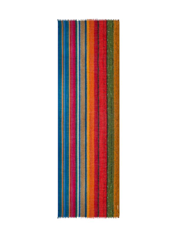 Designer Kaschmirseidenschal mit Wind Turbine Druck - Bunt