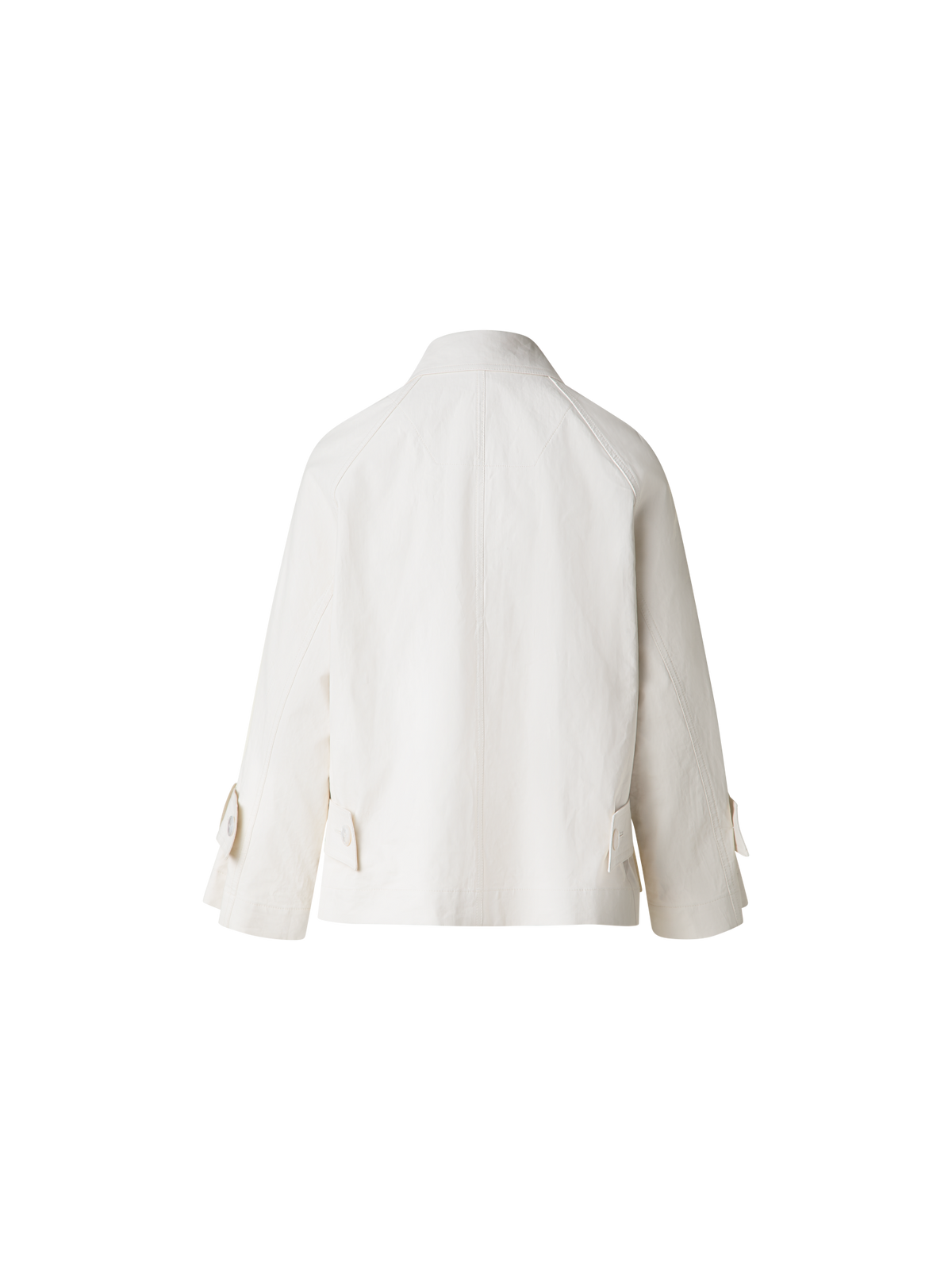 Designer Wasserabweisende Jacke aus beschichteter Leine - Ecru - Weiss