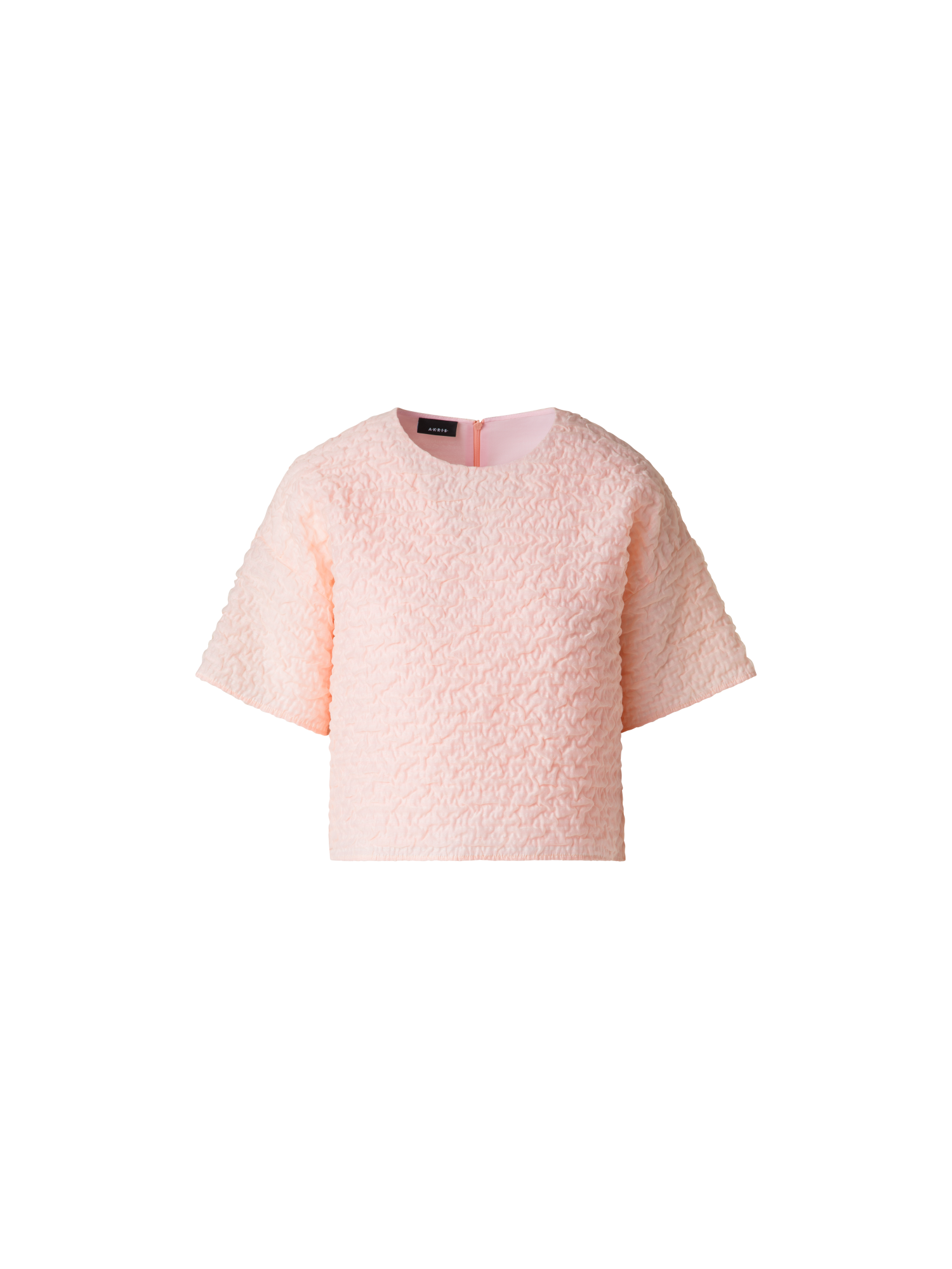 Designer Boxy-Bluse aus 3D Bubble Organza - Rosa