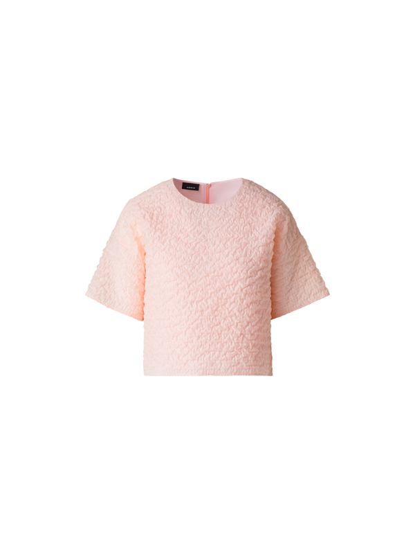 Designer Boxy-Bluse aus 3D Bubble Organza - Rosa