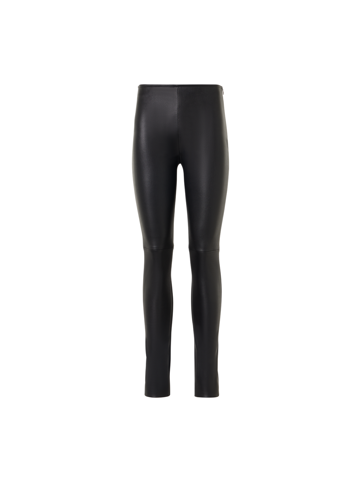 Designer Skinny Hose mit Nappaleder-Front und Jersey-Rücken - Schwarz