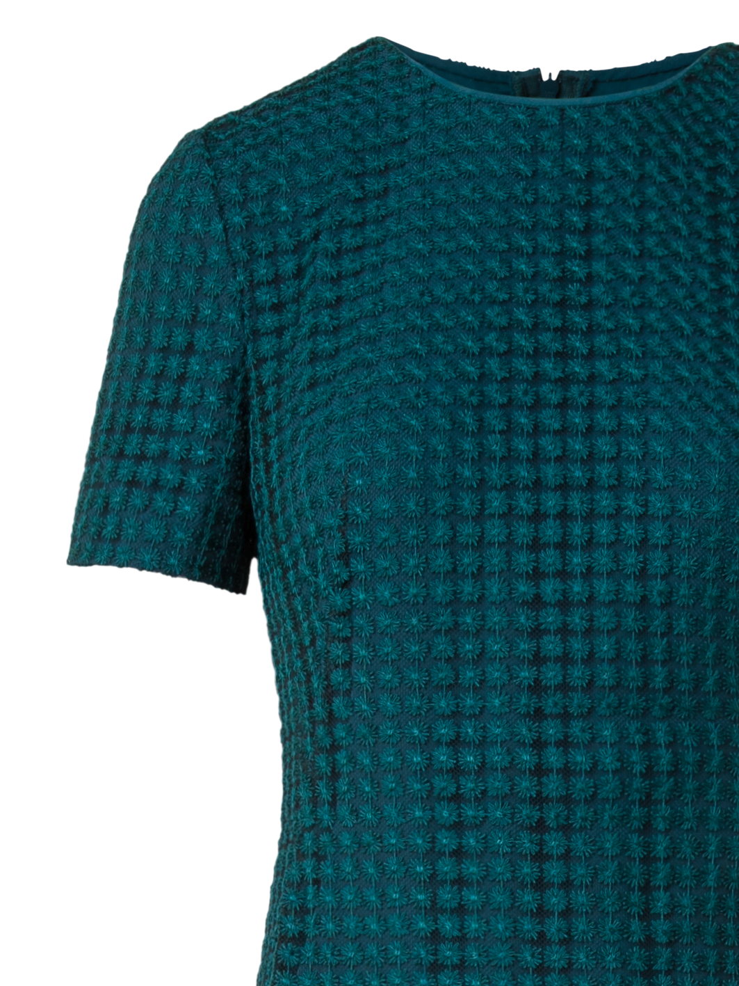 Designer Tailliertes Abendkleid mit Blumen-Stickerei - Grün