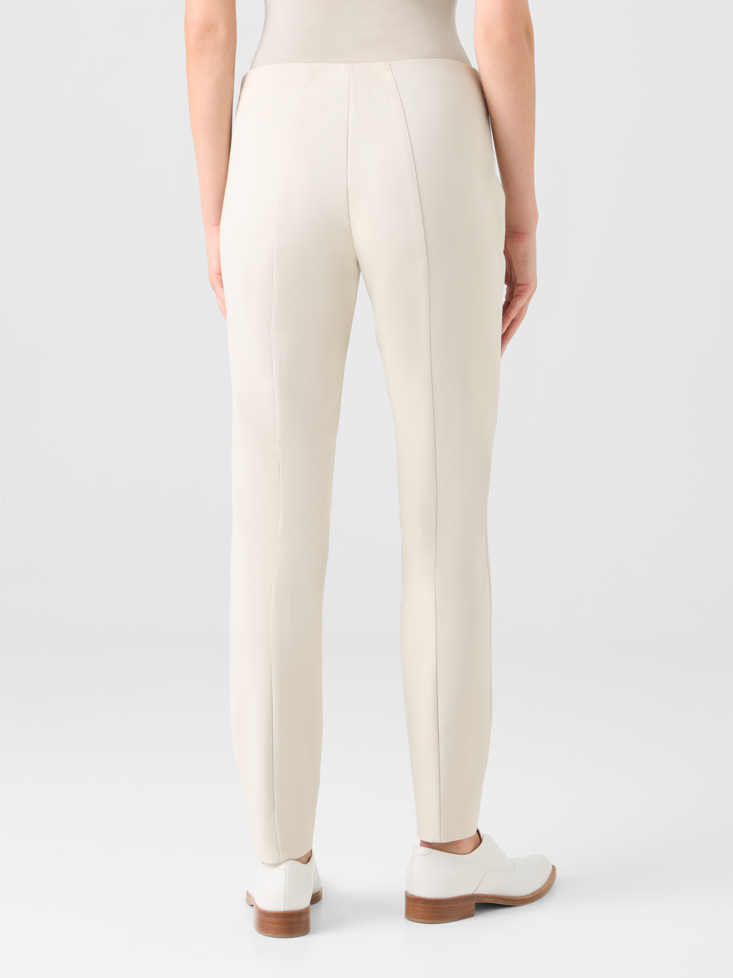 Designer Melissa schmale Hose aus Stretch-Baumwolle - Beige 