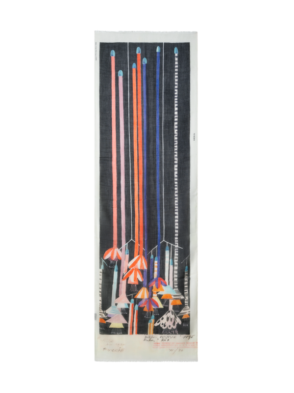 Designer Kaschmirschal mit Fuchsie Druck - Bunt