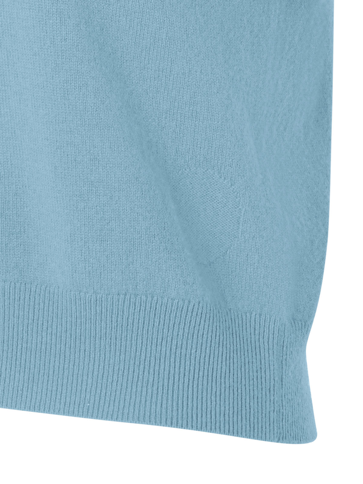 Designer Kurzarm-Pullover aus Wolle-Kaschmir - Blau