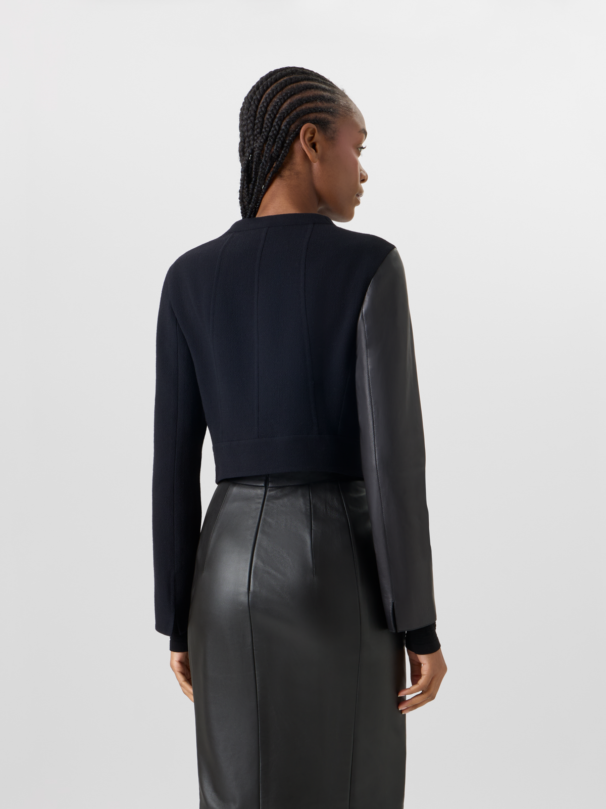 Designer Hynora Jacke aus Woll-Krepp-Doubleface - Schwarz #editorial