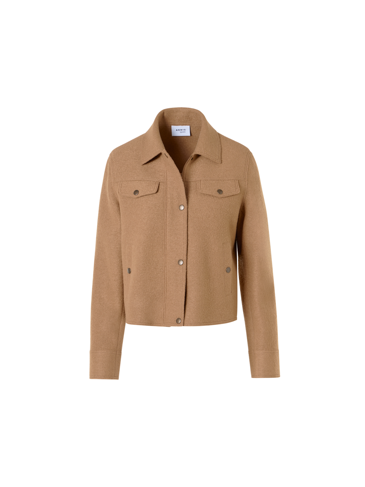 Designer Jacke im Denim-Stil aus Walkwolle - Braun