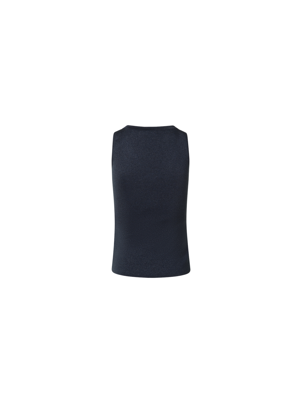 Designer Seiden-Tank-Top mit goldenem Lurex - Dunkelblau - Blau