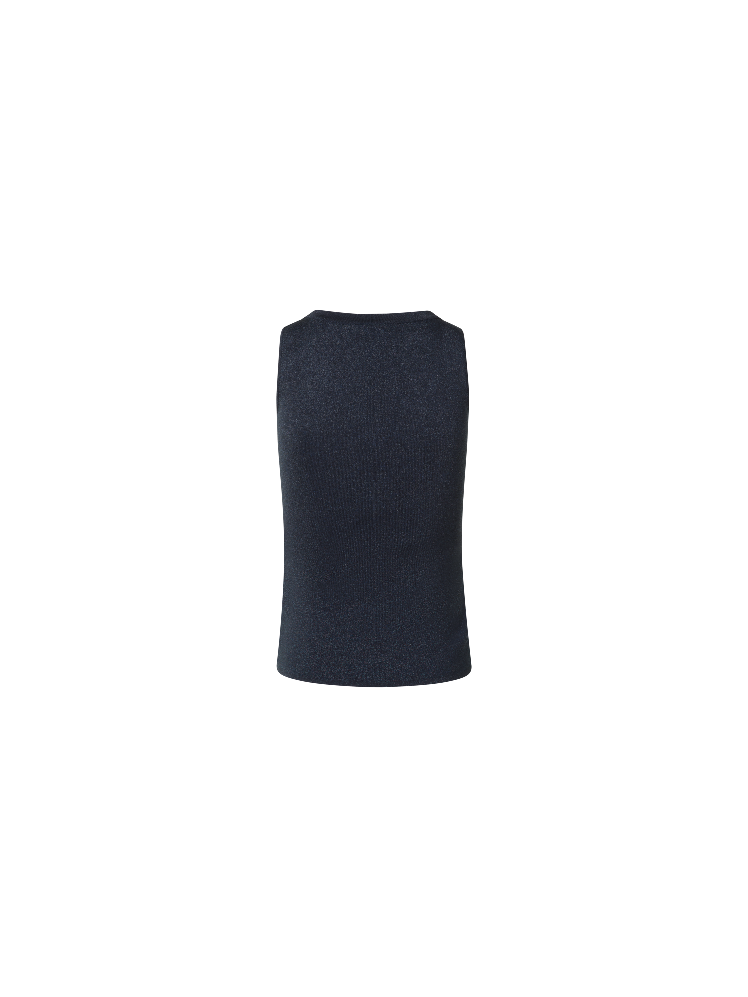 Designer Seiden-Tank-Top mit goldenem Lurex - Dunkelblau - Blau