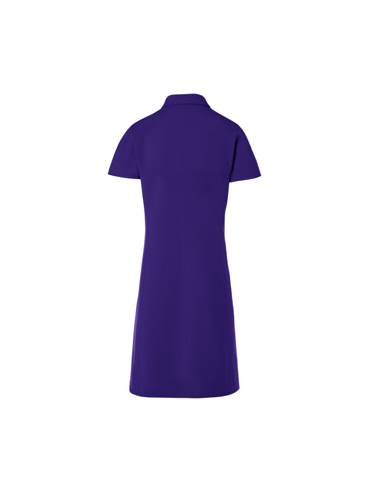 Designer Kurzärmeliges Polokleid aus Baumwoll-Seide-Stretch-Doubleface - Violett