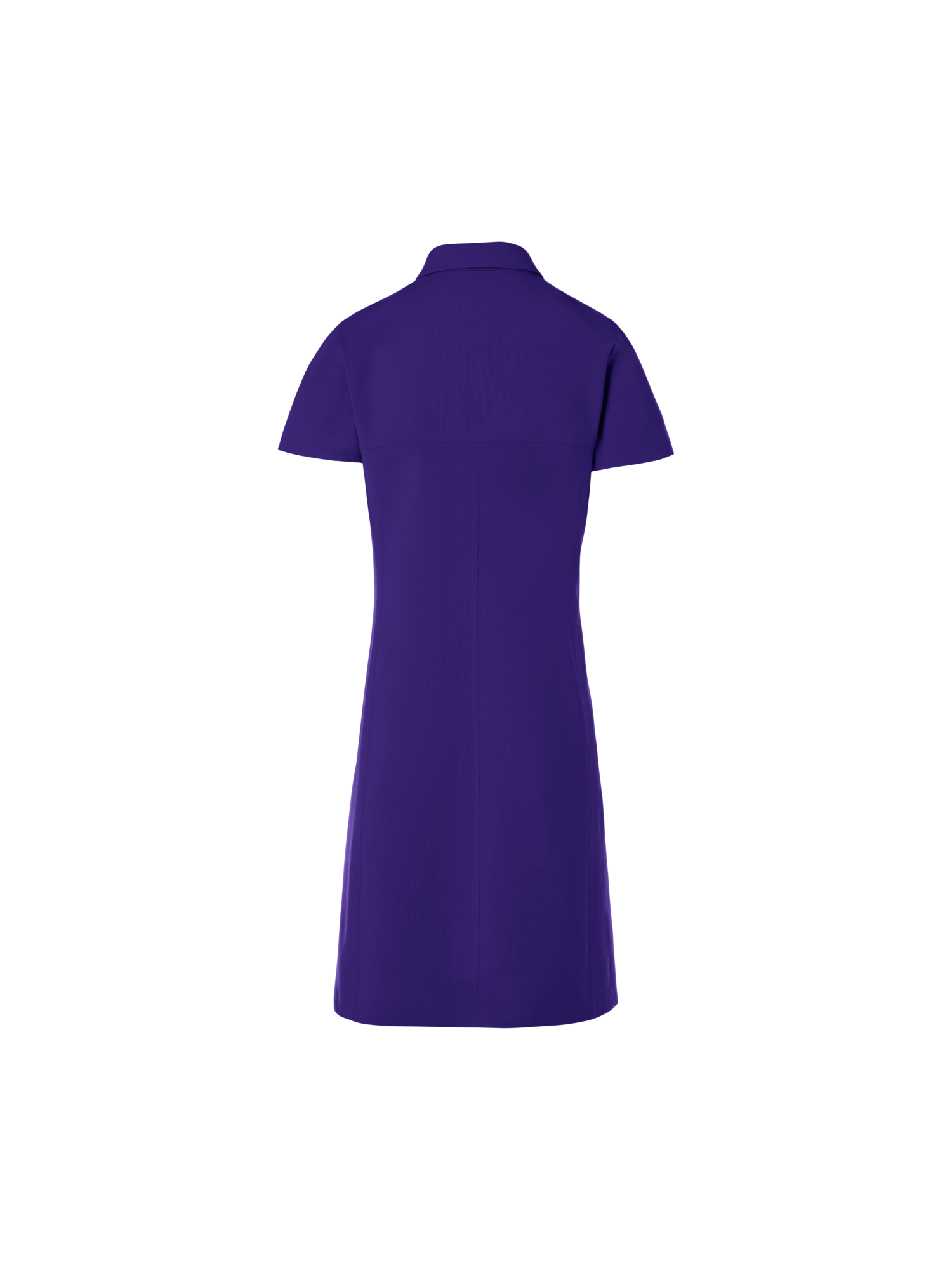 Designer Kurzärmeliges Polokleid aus Baumwoll-Seide-Stretch-Doubleface - Violett