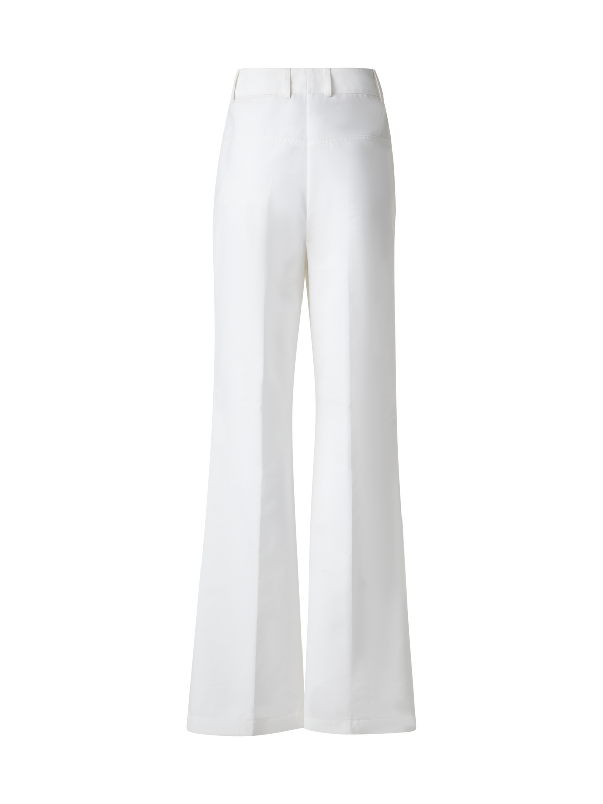 Designer Weite Gerade Hose aus Baumwoll-Stretch - Ecru - Weiss