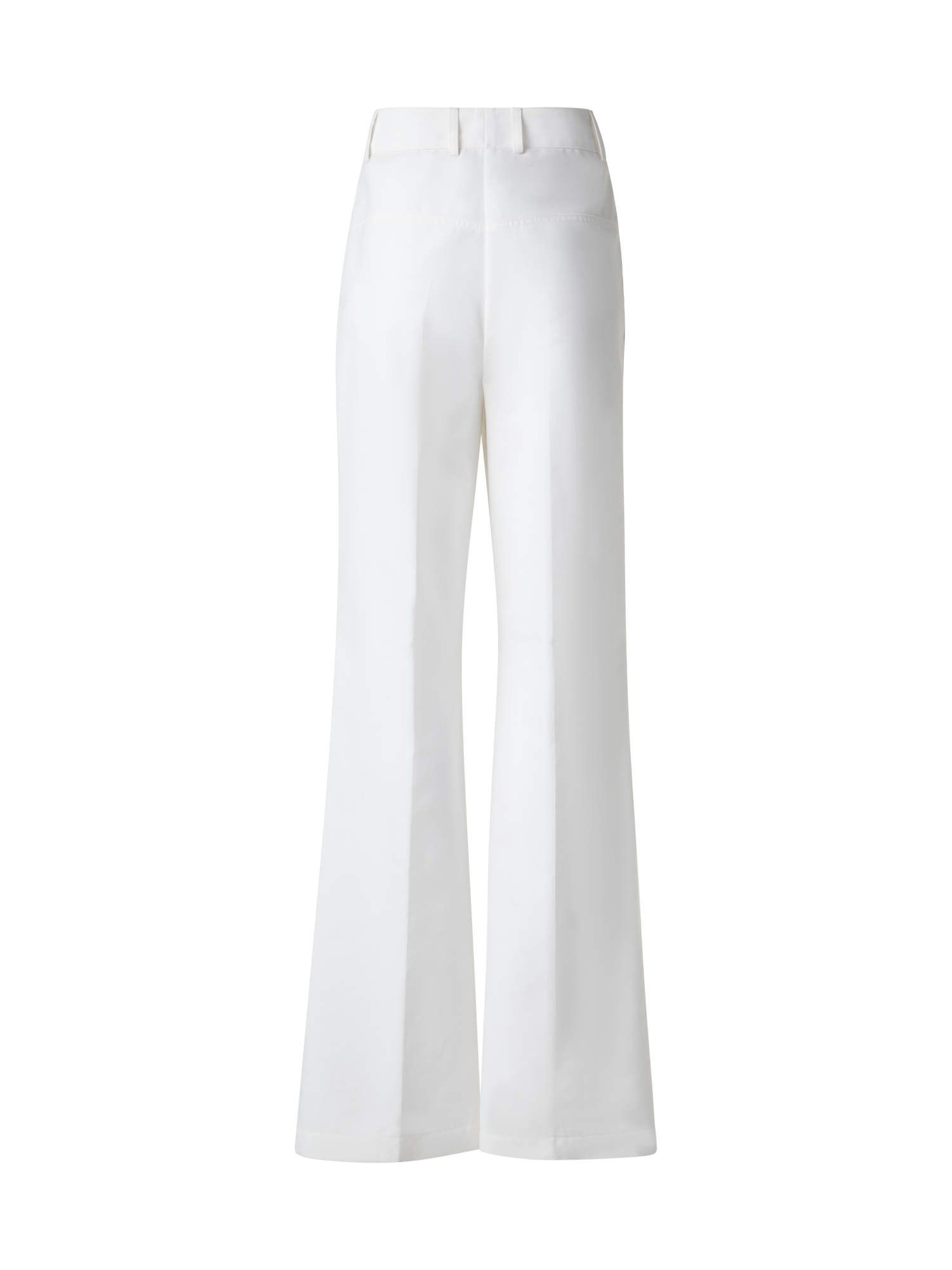 Designer Weite Gerade Hose aus Baumwoll-Stretch - Ecru - Weiss
