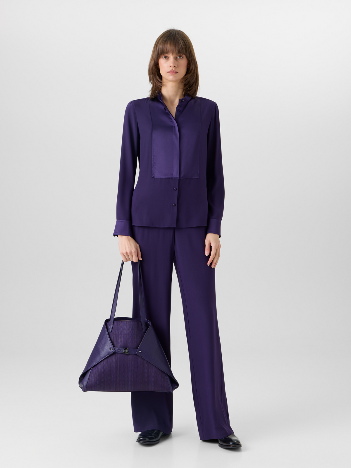 Designer Filibert Straight-Leg Hose aus Stretch-Seide - Violett #editorial