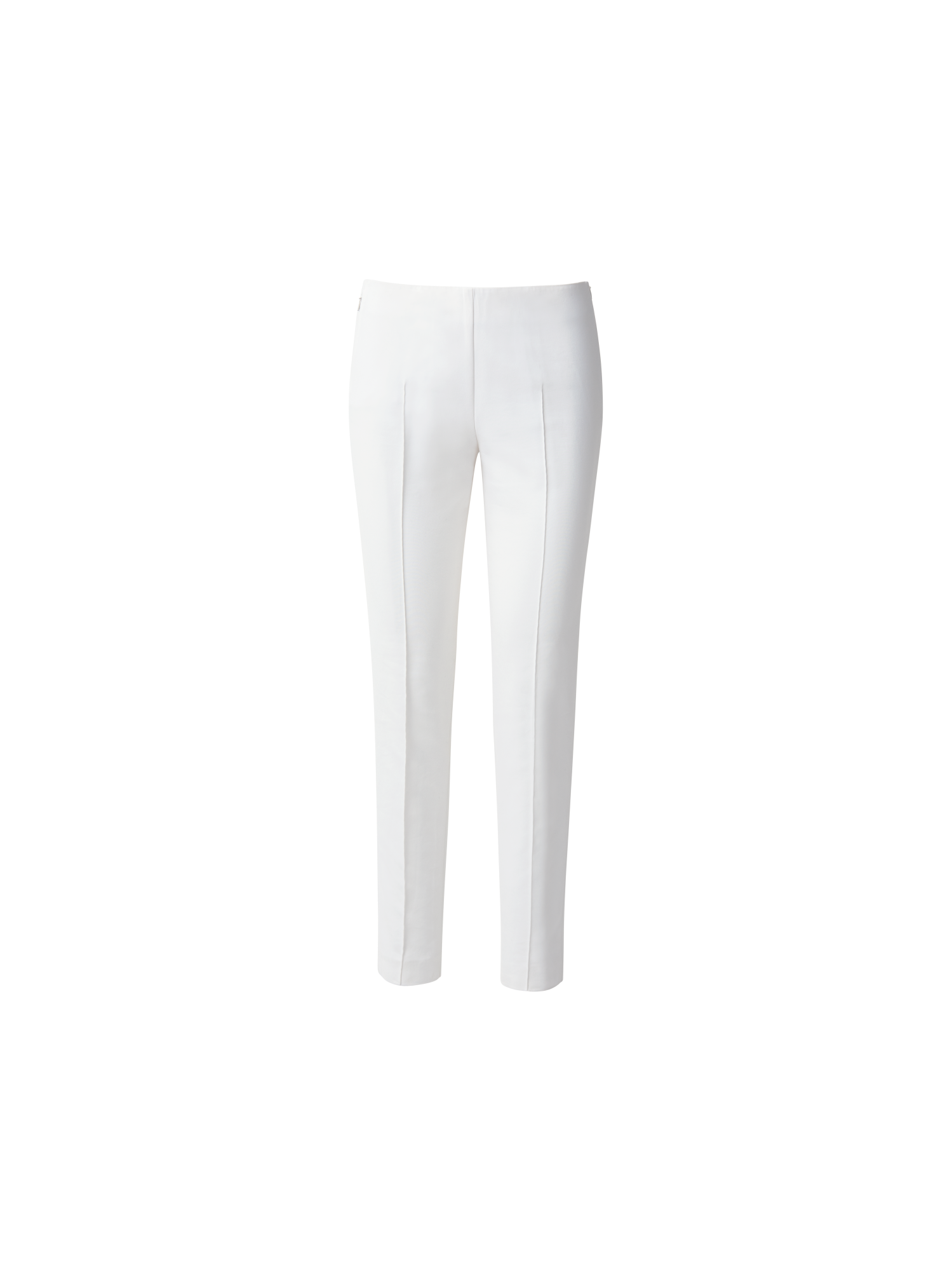 Designer Slim Hose aus Baumwoll-Techno-Stretch - Ecru - Weiss