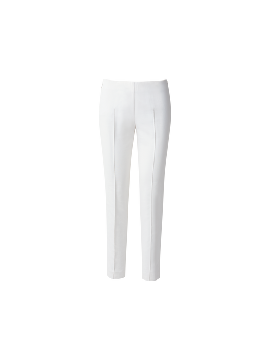 Designer Slim Hose aus Baumwoll-Techno-Stretch - Ecru - Weiss