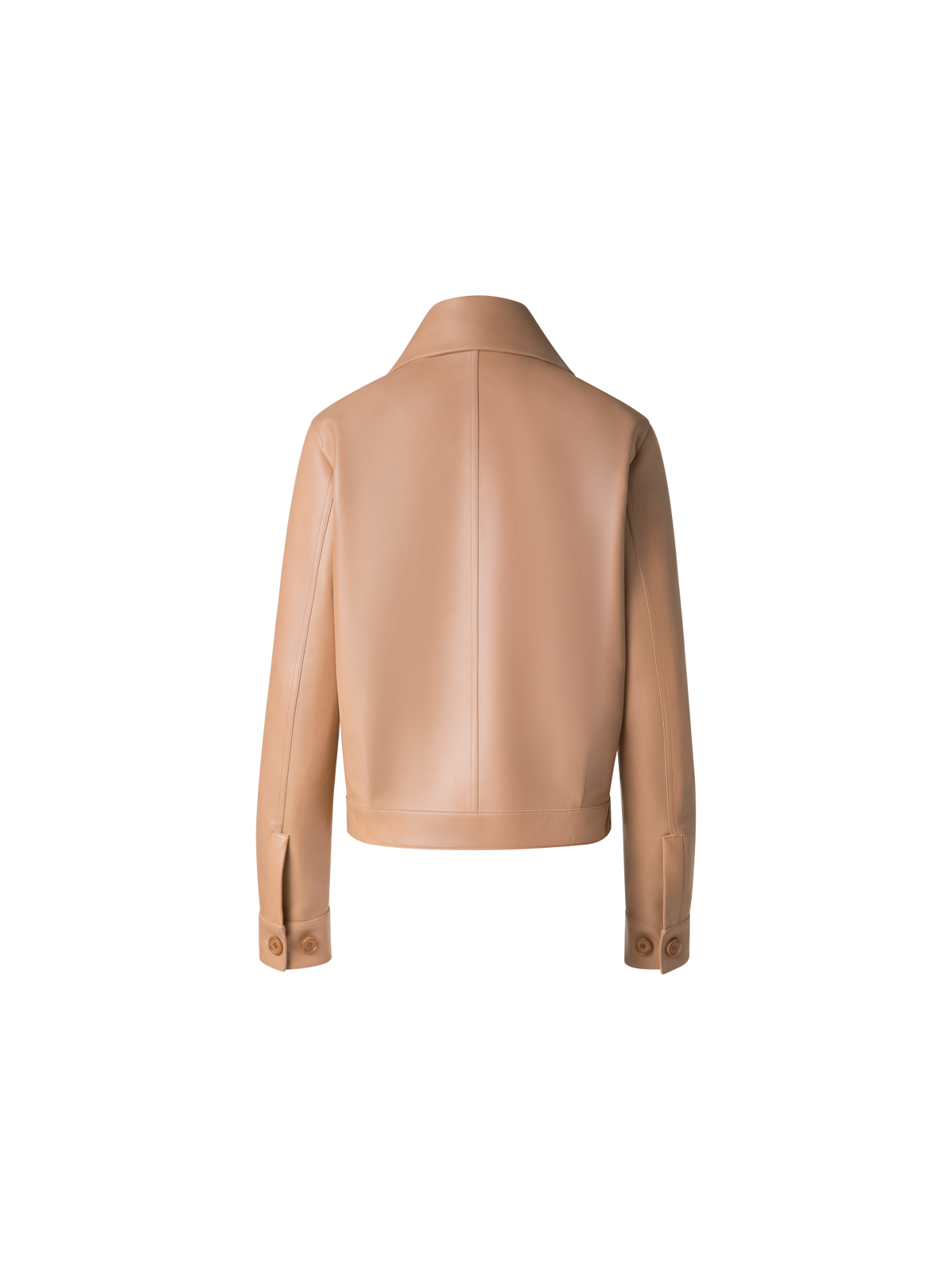 Designer Asymmetrische Trench-Lederjacke - Beige