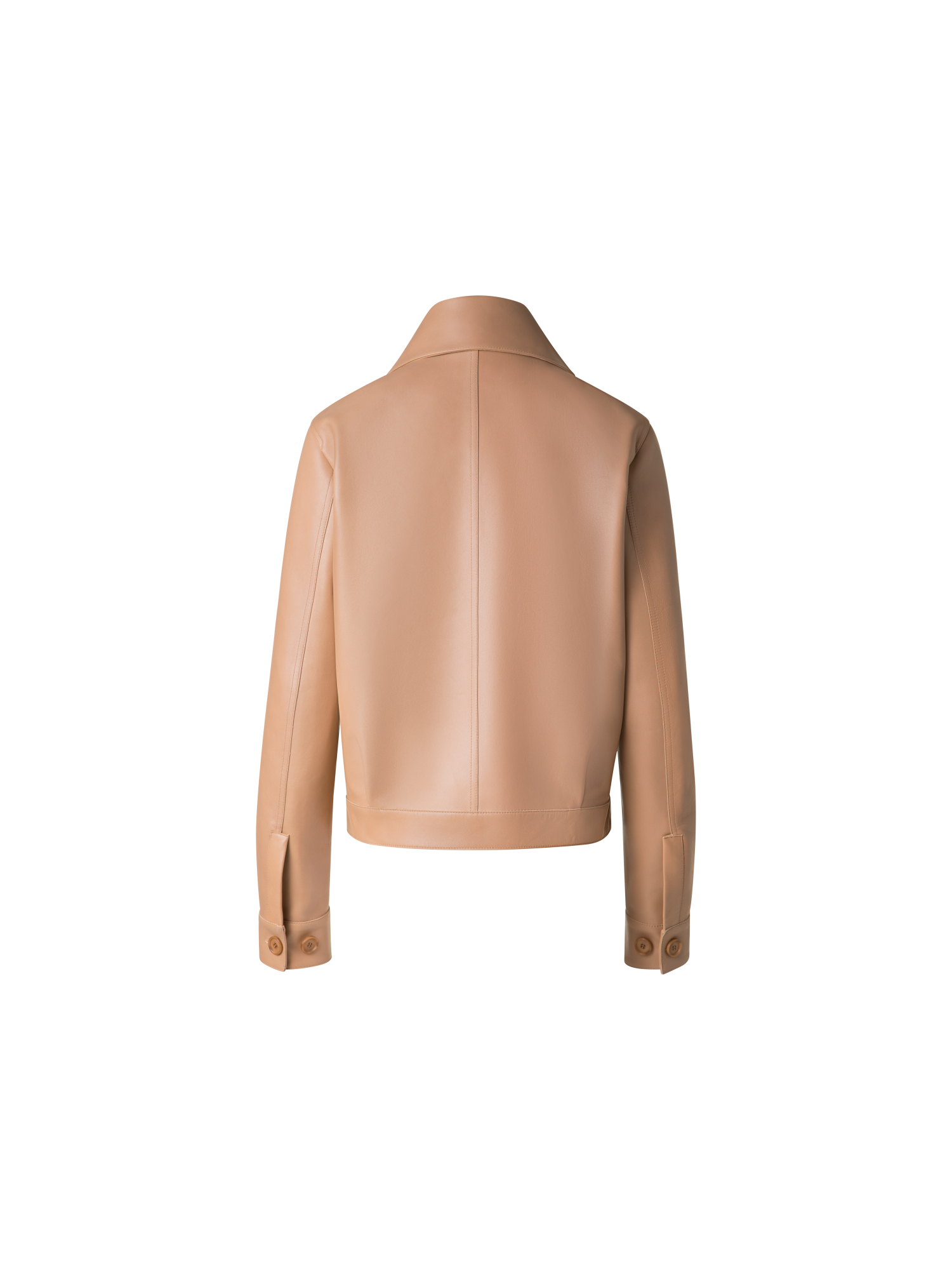 Designer Asymmetrische Trench-Lederjacke - Beige