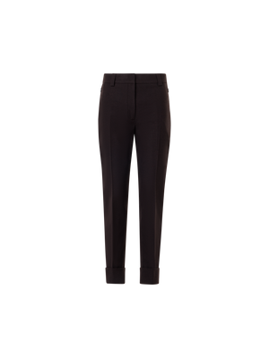 Designer Tapered Flanellhose mit Umschlag