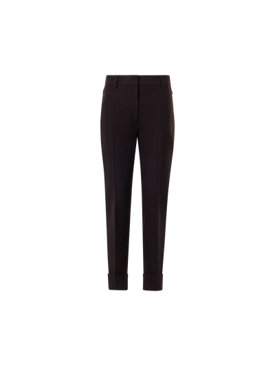Designer Tapered Flanellhose mit Umschlag