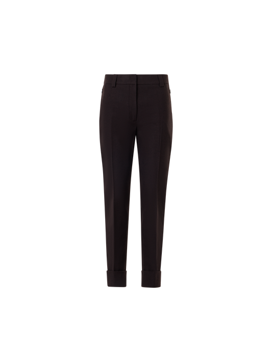 Designer Tapered Flanellhose mit Umschlag