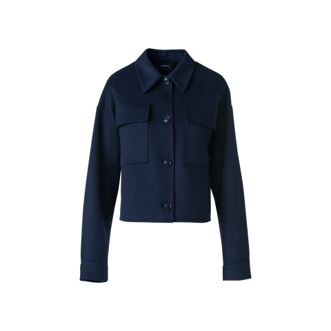 Kurze Boxy Kaschmir Doubleface Hemdjacke