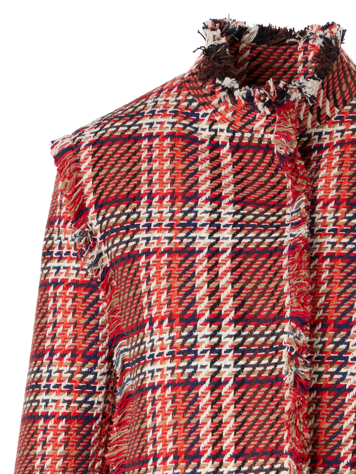 Designer Langärmelige Jacke aus Baumwoll-Tweed - Bunt