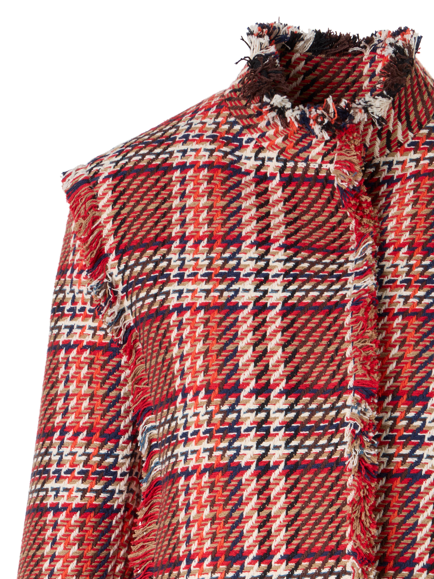 Designer Langärmelige Jacke aus Baumwoll-Tweed - Bunt