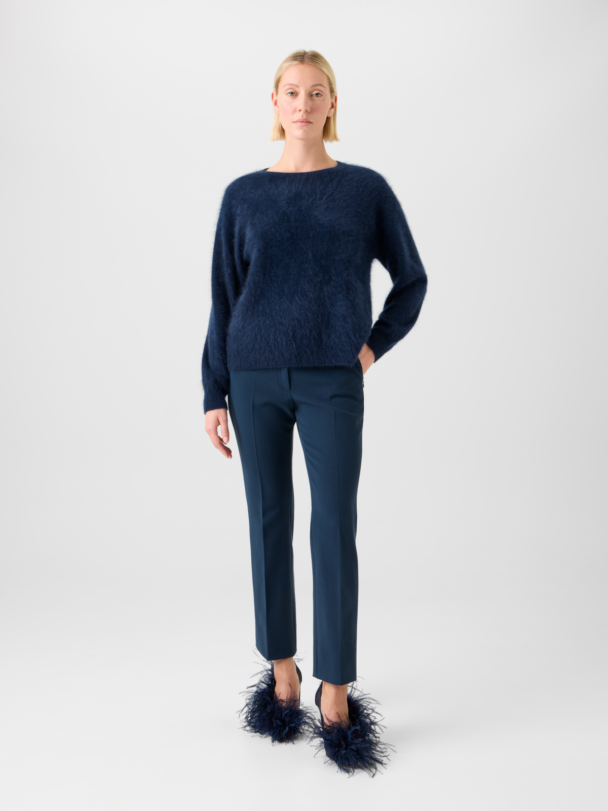 Designer Cloud Kaschmir Pullover - Dunkelblau - Blau #editorial
