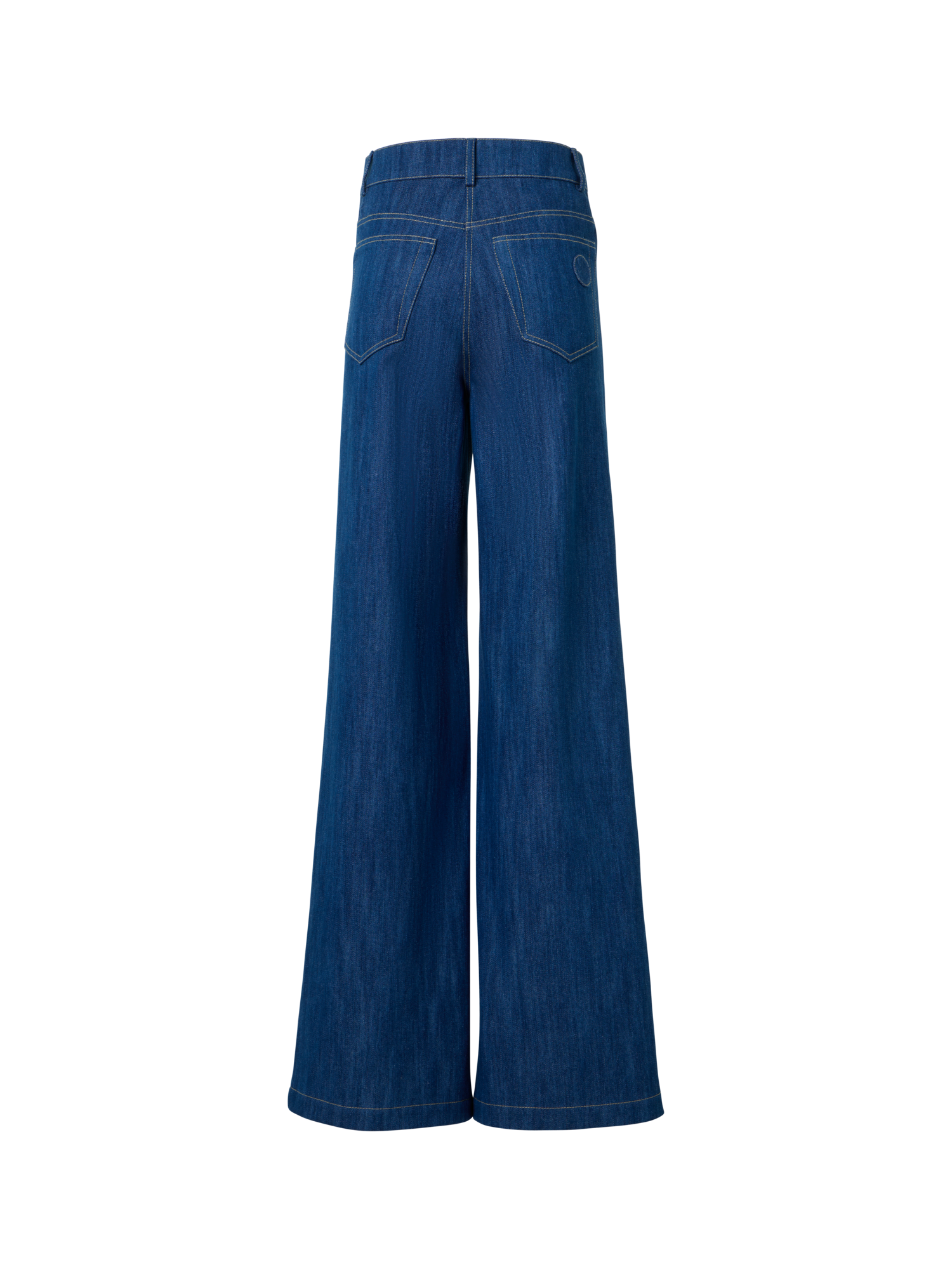 Designer Cooper Wide Leg Hose aus Stretch-Baumwolldenim - Dunkelblau - Blau