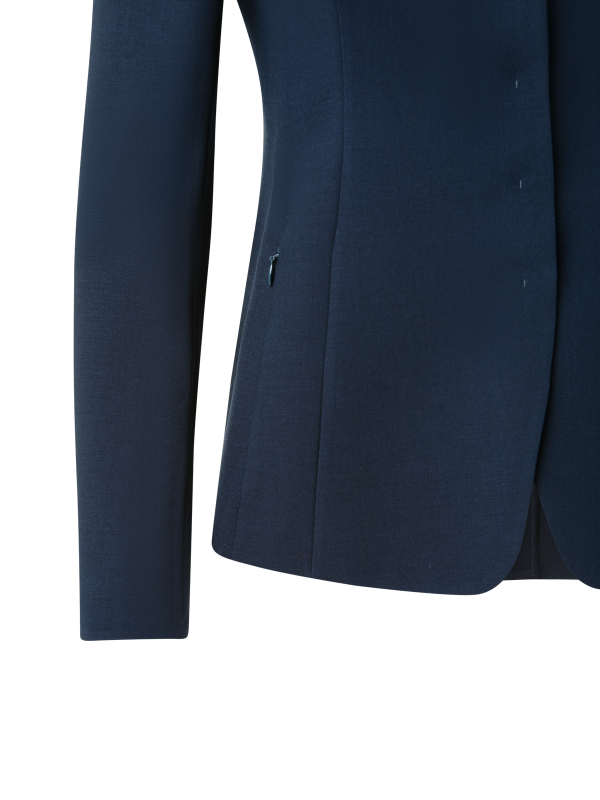 Designer Blazer aus Woll-Doubleface mit Leder-Kragen - Dunkelblau - Blau