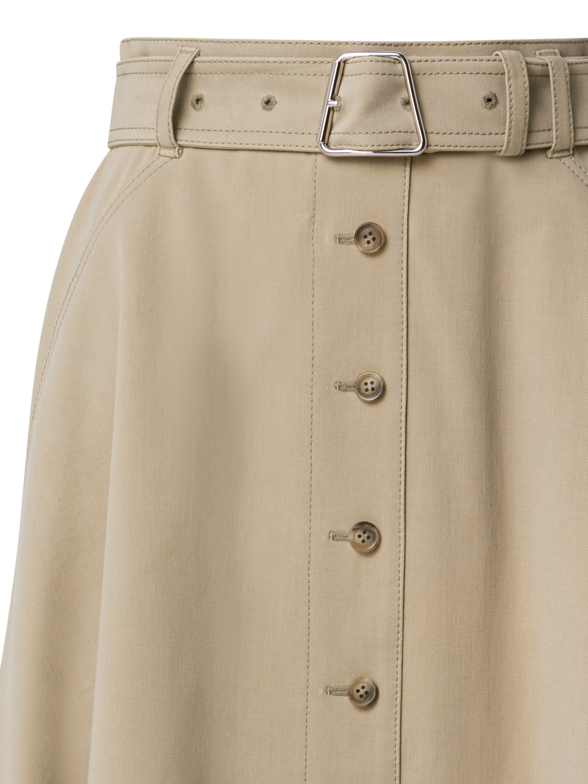 Designer Midirock aus Baumwoll-Stretch-Denim
