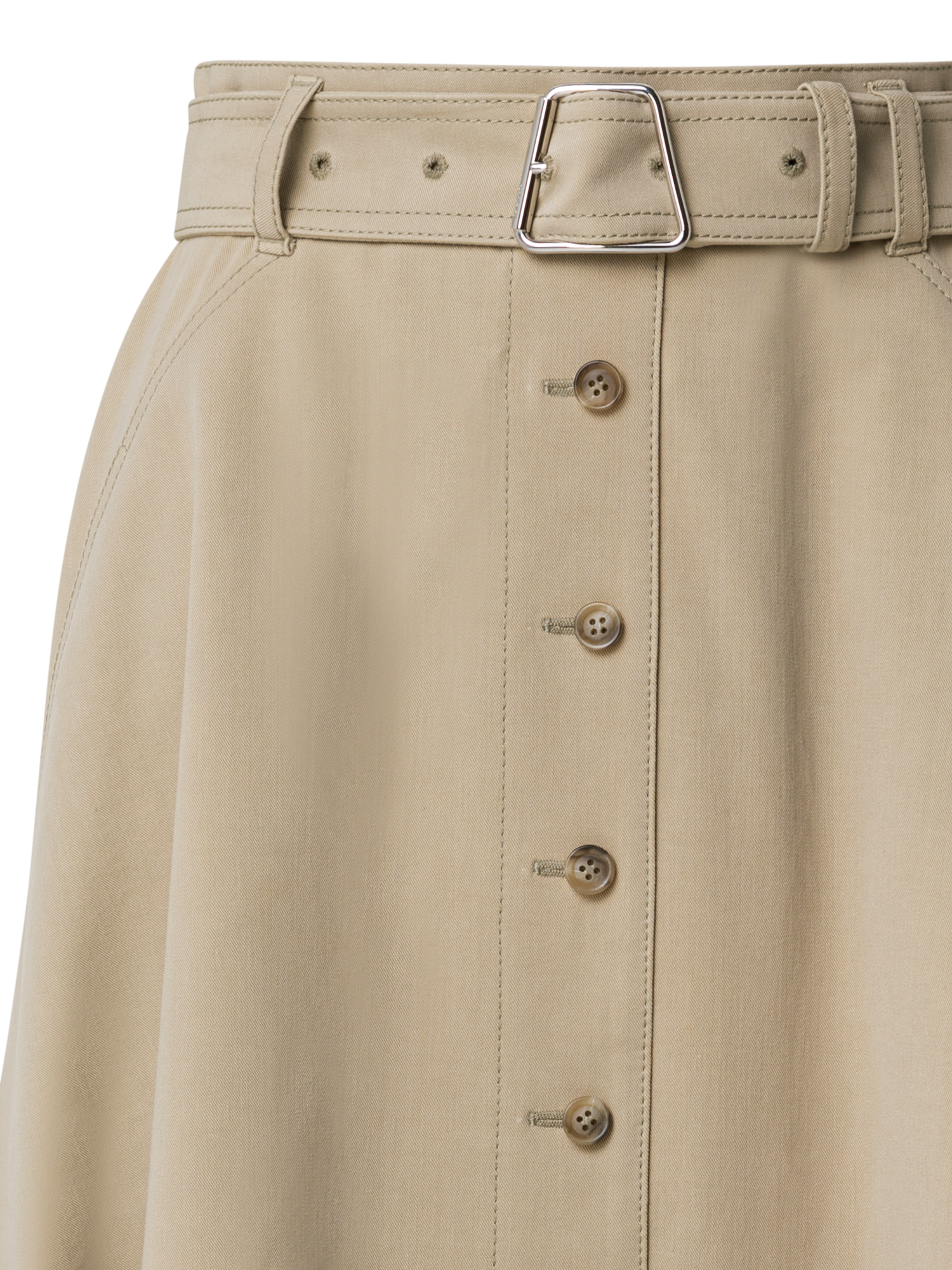 Designer Midirock aus Baumwoll-Stretch-Denim