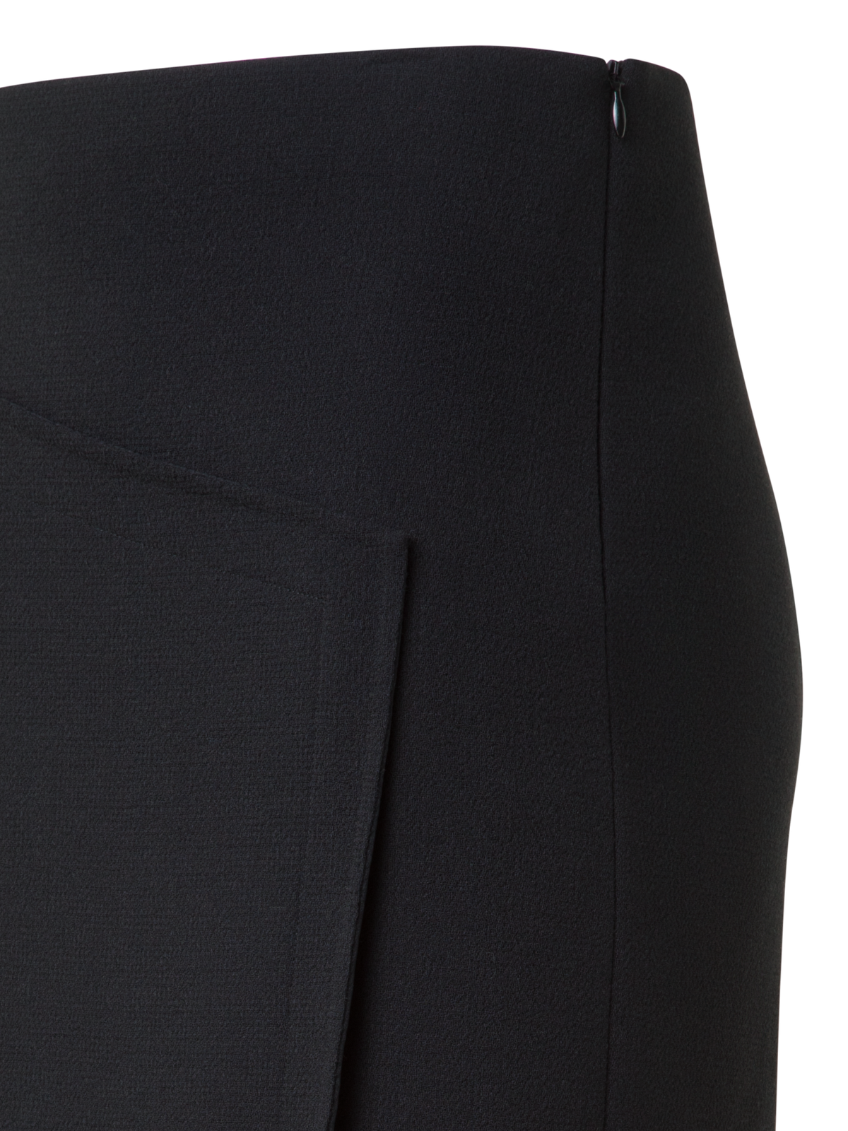 Designer Langer asymmetrischer Rock aus Woll-Doubleface - Schwarz