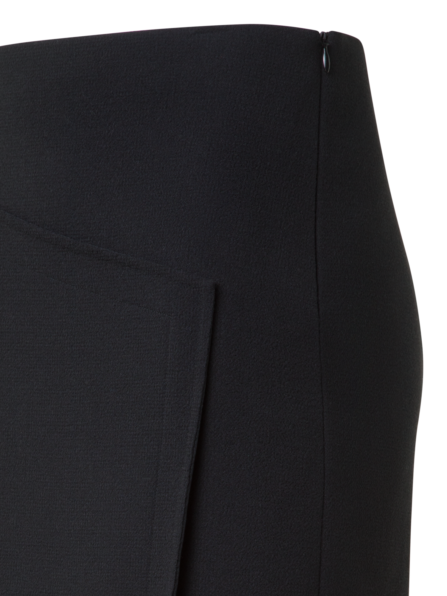 Designer Langer asymmetrischer Rock aus Woll-Doubleface - Schwarz