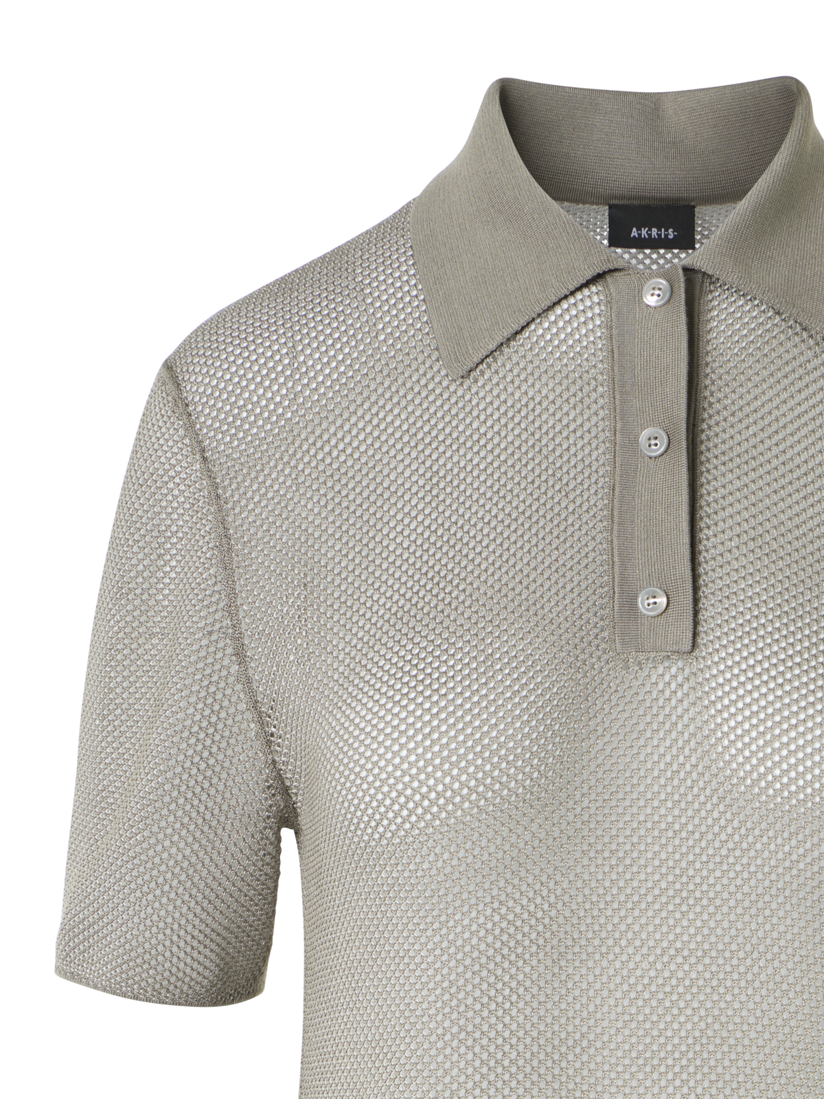 Designer Relaxed-Fit Seiden-Polopullover im zweifarbigen Gittermuster - Beige