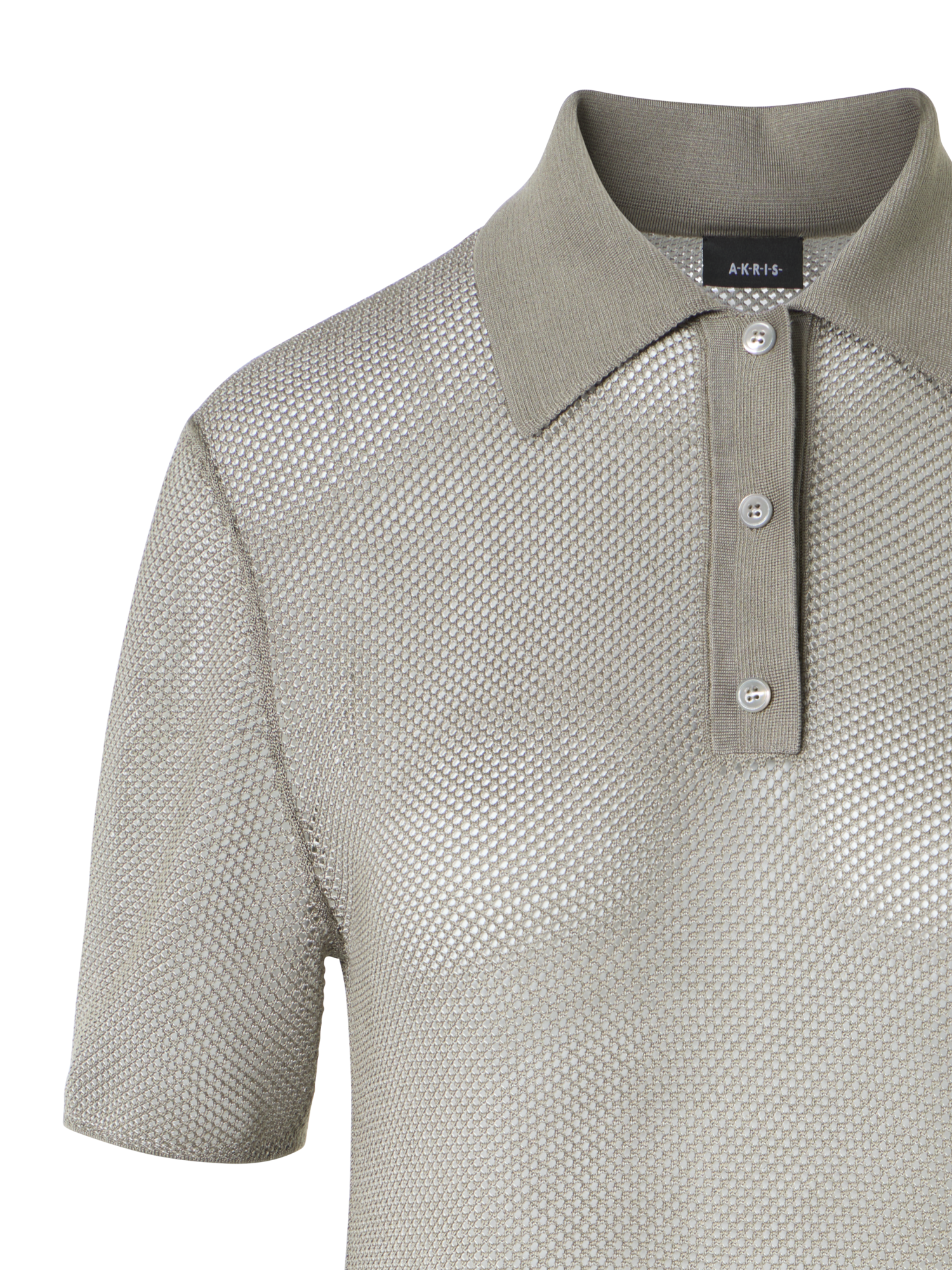 Designer Relaxed-Fit Seiden-Polopullover im zweifarbigen Gittermuster - Beige