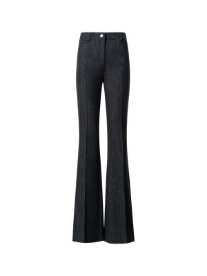 Designer Schlaghose aus Denim Stretch-Baumwolle - Schwarz