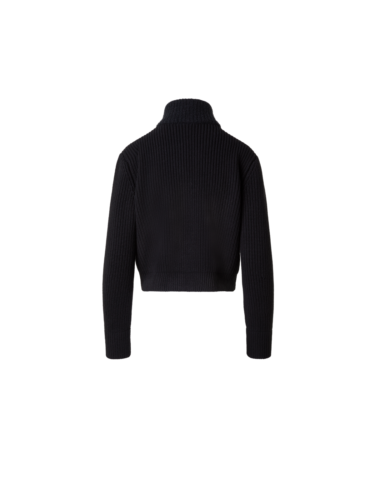 Designer Blouson-Cardigan aus Wolle und Kaschmir-Bouclé - Schwarz